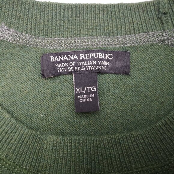 Banana Republic Men's Size XL Merino Wool Blend Green Loose Fit Sweater - Picture 3 of 8
